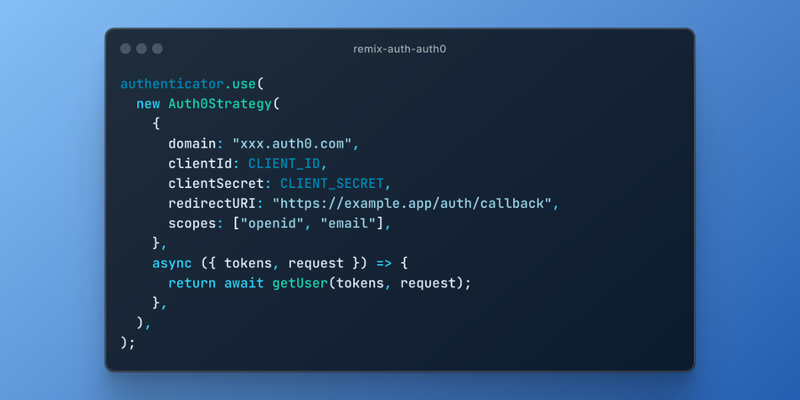Remix Auth Auth0 first step