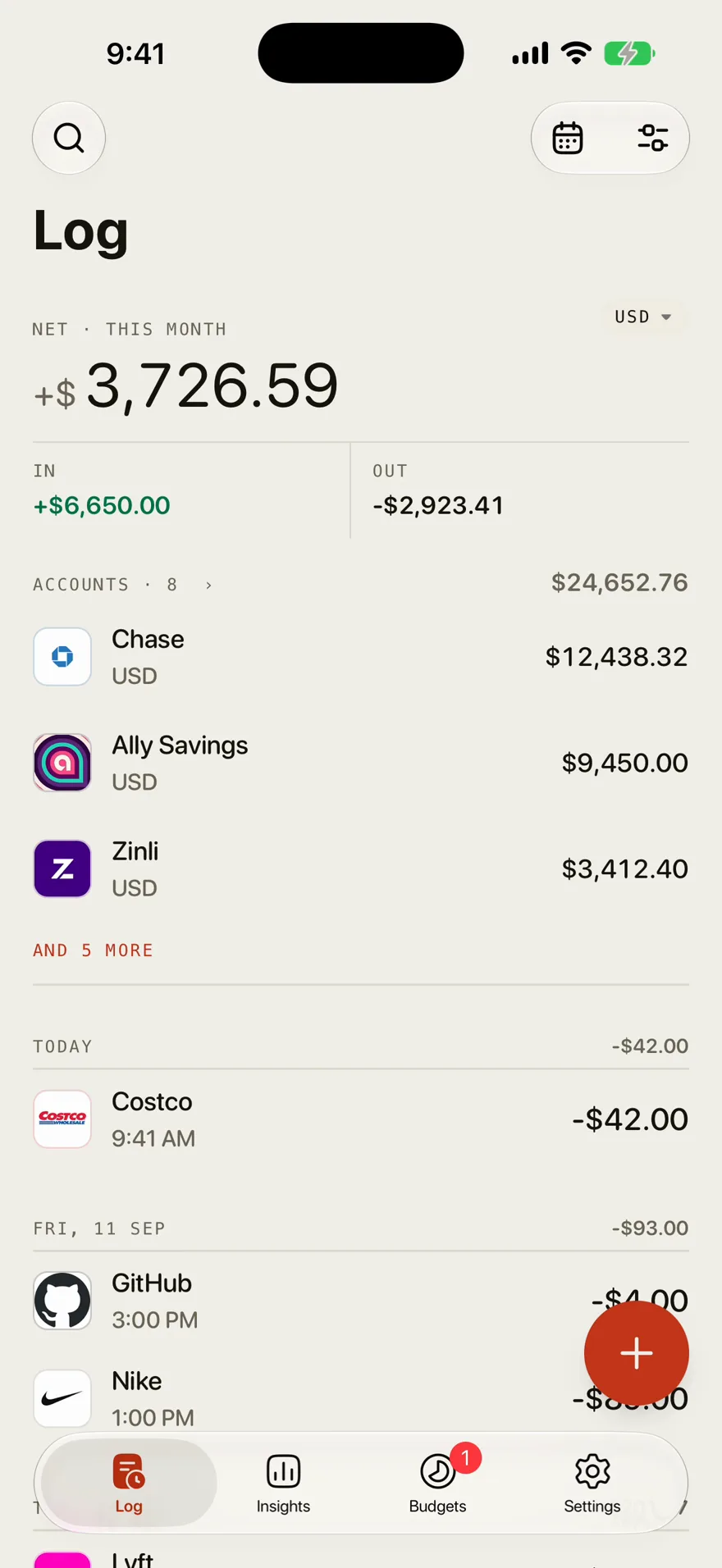 Outlayr’s Log: this month’s net, accounts and today’s purchases